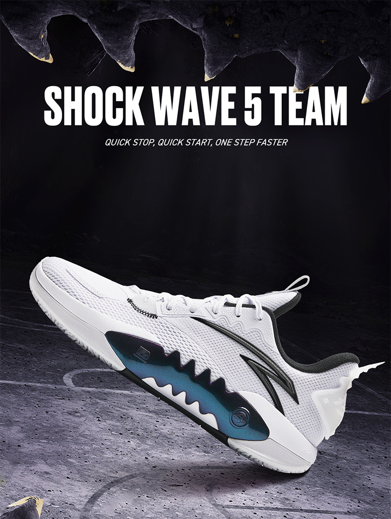 ANTA Shock Wave 5 Team ผู้ชาย ไครีเออร์วิง รองเท้าบาสเกตบอล มั่นคง การ ...