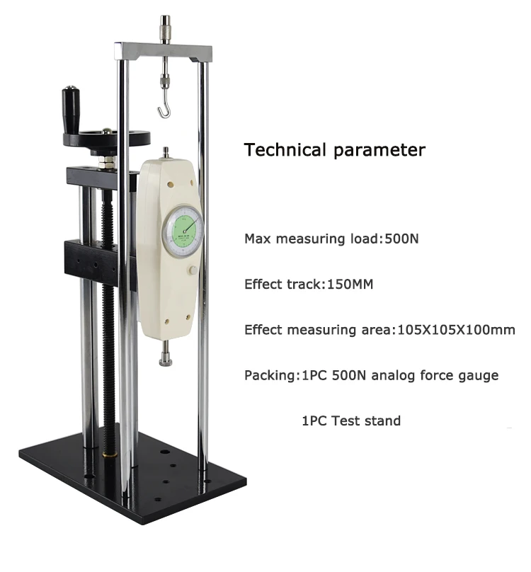 500n Analog Push Pull Force Gauge ขาตั้งทดสอบ Dynometer Test Bench ALX ...