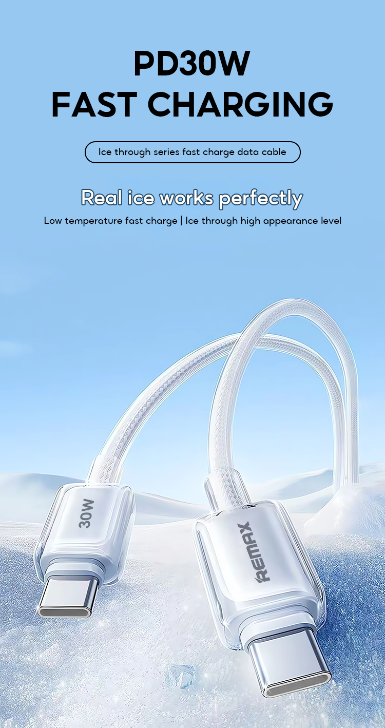 REMAX RC-C036 สายชาร์จเร็ว เปลือกใส PVC ชาร์จเร็วที่อุณหภูมิต่ำ ชาร์จ ...