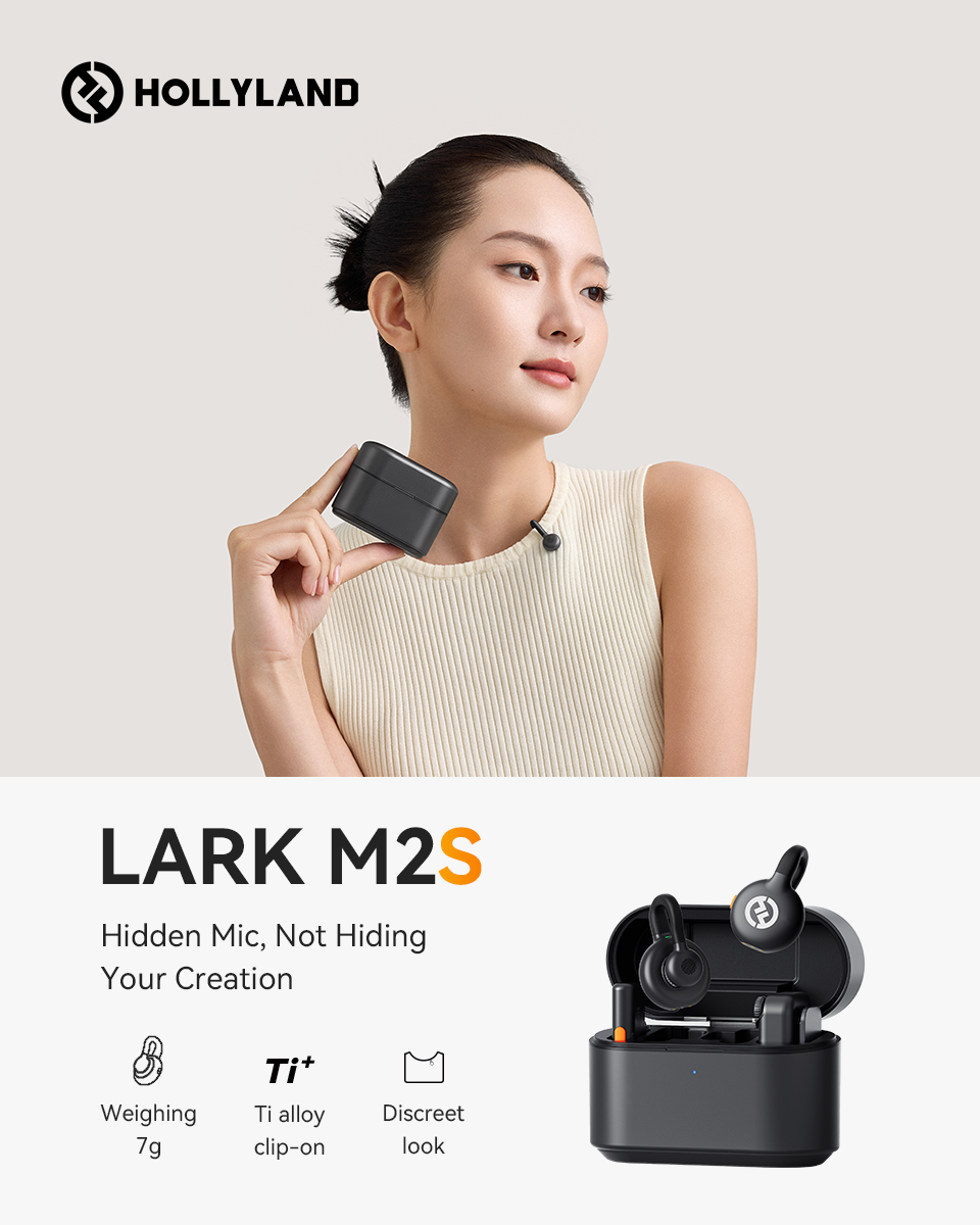 Hollyland Lark M2S ไมค์ไร้สาย ไมโครโฟนไร้สาย ไมโครโฟนแบบหนีบเสื้อ สําหรับ Phone/กล้อง/PC ไมค์สำหรับการถ่ายทอดสด Vlog