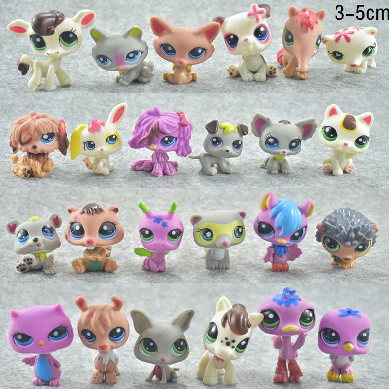 24 ชิ้น/เซ็ต 3-5 ซม.LPS Littlest Pet Shop ขาตั้งผมสั้นขนาดเล็กแมวเก่า ...