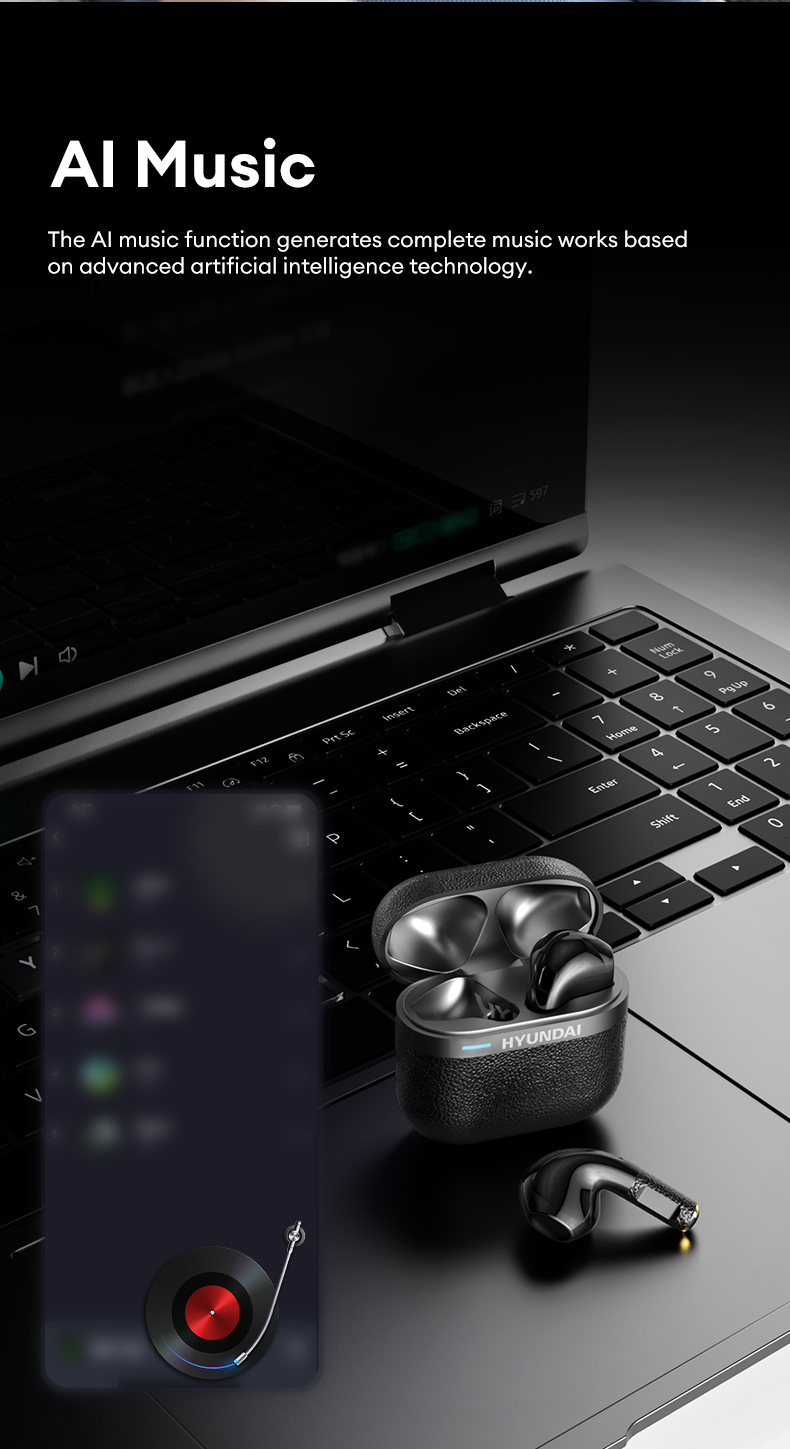 Hyundai HY-T02 Pro AI หูฟังไร้สาย IPX5 กันน้ําอัจฉริยะตัดเสียงรบกวน ...