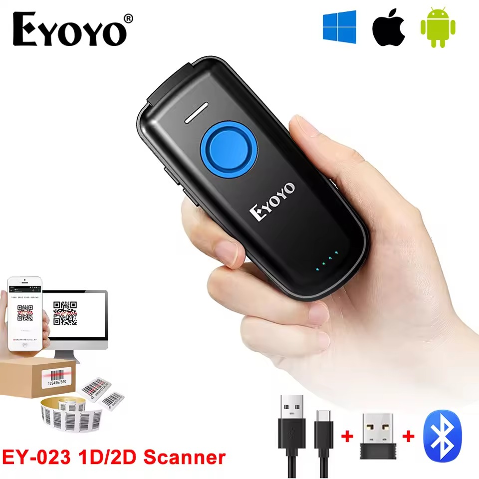 Eyoyo EY-023 เครื่องสแกนบาร์โค้ด 1D 2D QR Code Pocket Bluetooth QR Code ...