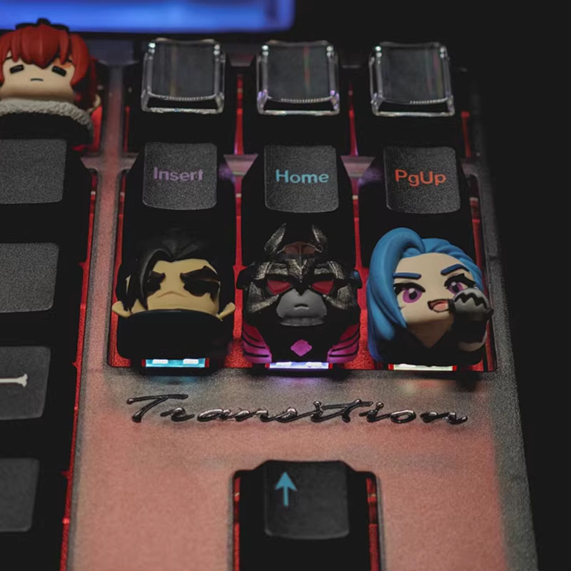 Lol Jinx Keycap น่ารักการ์ตูน 3D สร้างสรรค์น่ารัก MX สวิทช์คีย์บอร์ด ...
