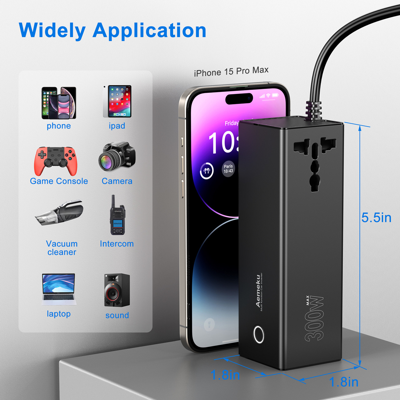 ใหม่ 300W สมาร์ทหน้าจอสัมผัส Multi-Channel Digital Display รถอินเวอร์เต ...
