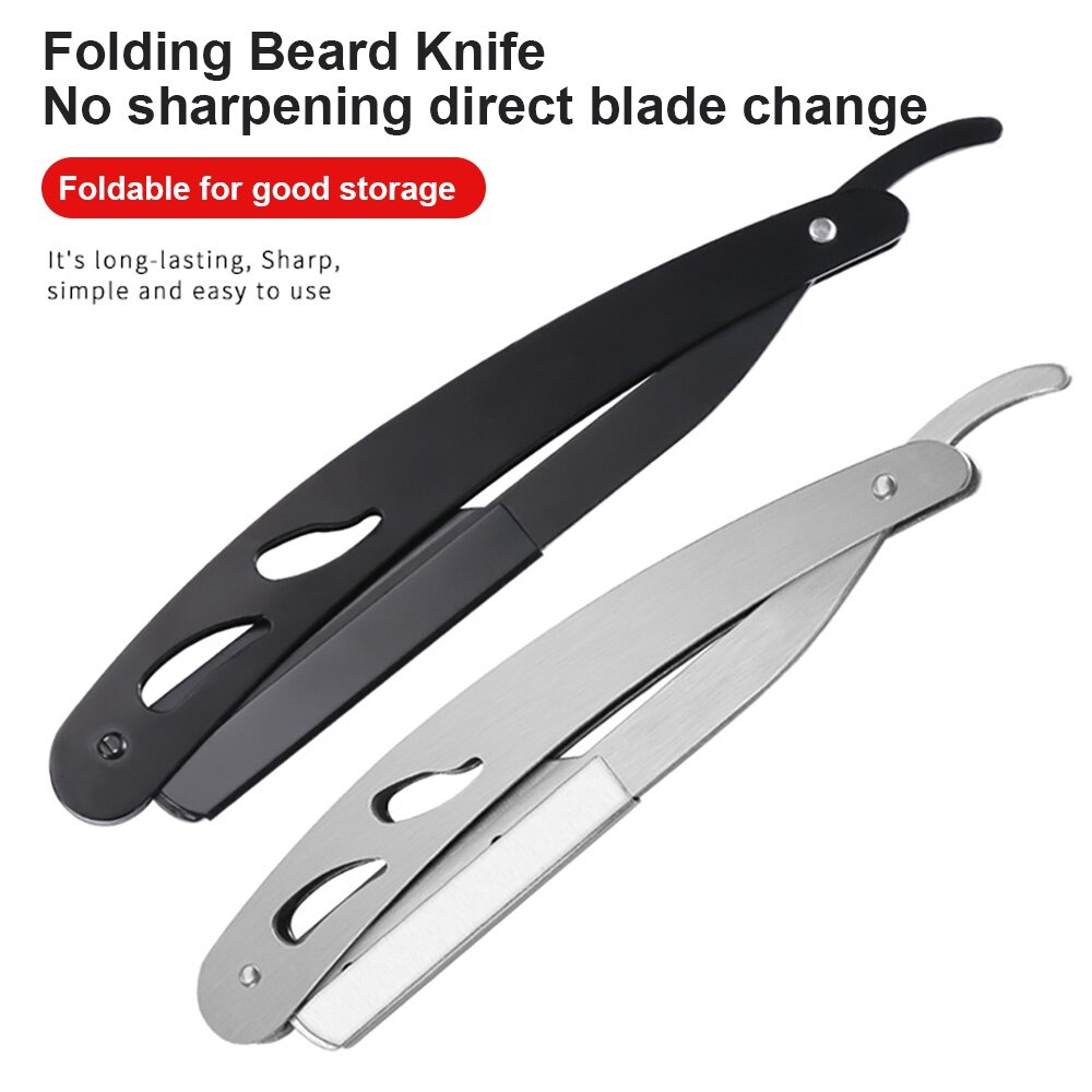 สีสัน Professional Manual Shaver Straight Edge Stainless Steel Sharp ...