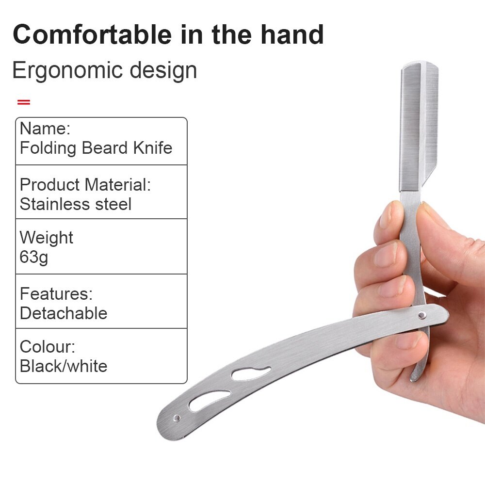 สีสัน Professional Manual Shaver Straight Edge Stainless Steel Sharp ...