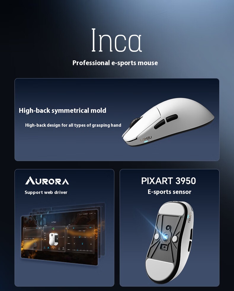 Lamzu INCA เมาส์ไร้สาย PIXART 3950 รองรับ 8KHz Polleling Rate เมาส์ ...