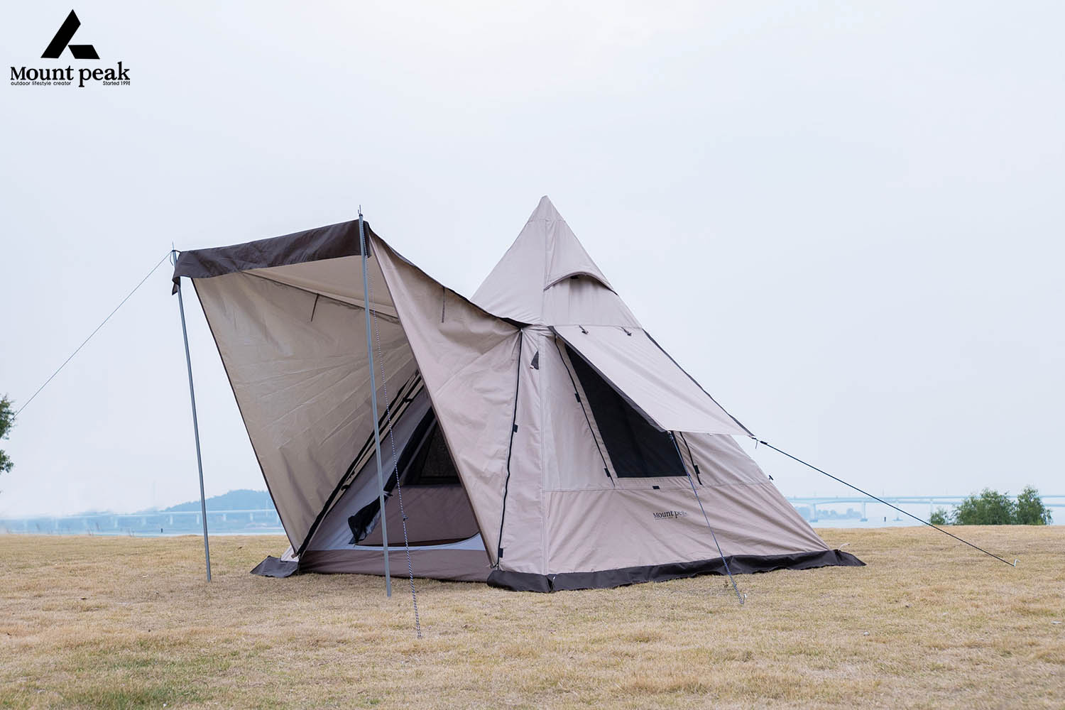 Mountainhiker เต้นท์แคมปิ้ง เต็นท์นอน Mountpeak Type A กระโจม ขนาด 3-4 คน กันฝน กันลม หลังคาด้านหน้า