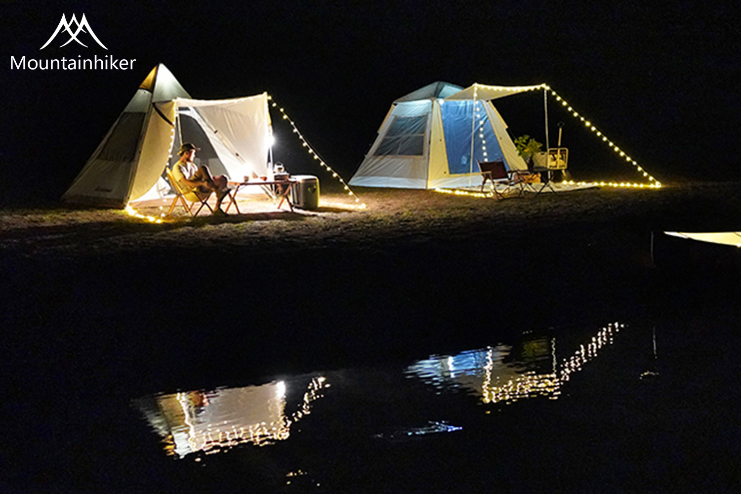 Mountainhiker เต็นท์ กางอัตโนมัติ เต็นท์นอน พับได้ แจ้ง เดินป่า พักในสวน ขนาด 3-4 คน