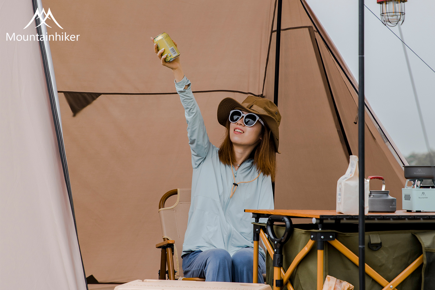 Mountainhiker เต็นท์ กางอัตโนมัติ เต็นท์นอน พับได้ แจ้ง เดินป่า พักในสวน ขนาด 3-4 คน