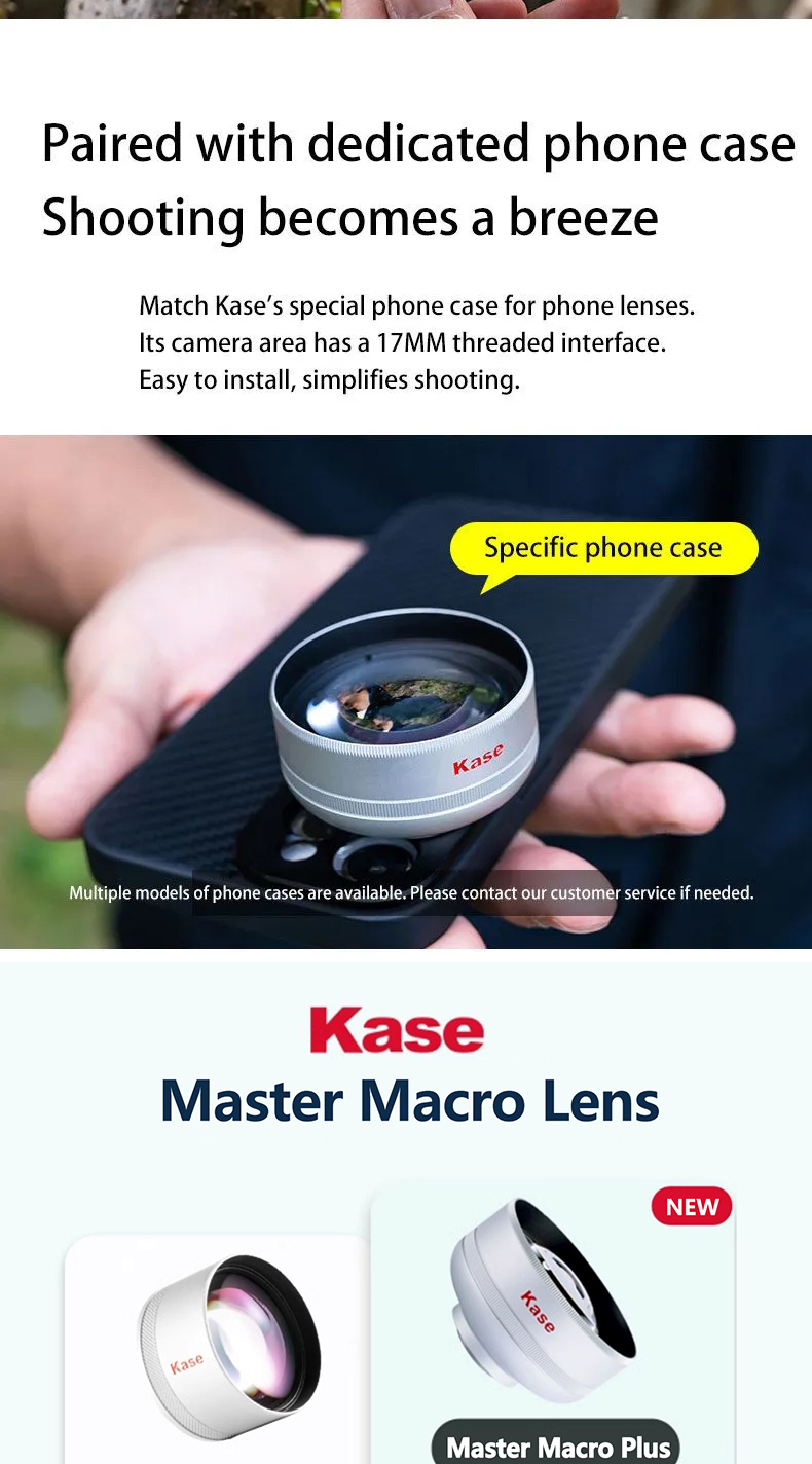 Kase Master Macro Plus เลนส์มาโครสมาร์ทโฟน ความยาวโฟกัสยาว 45-85 mm ...