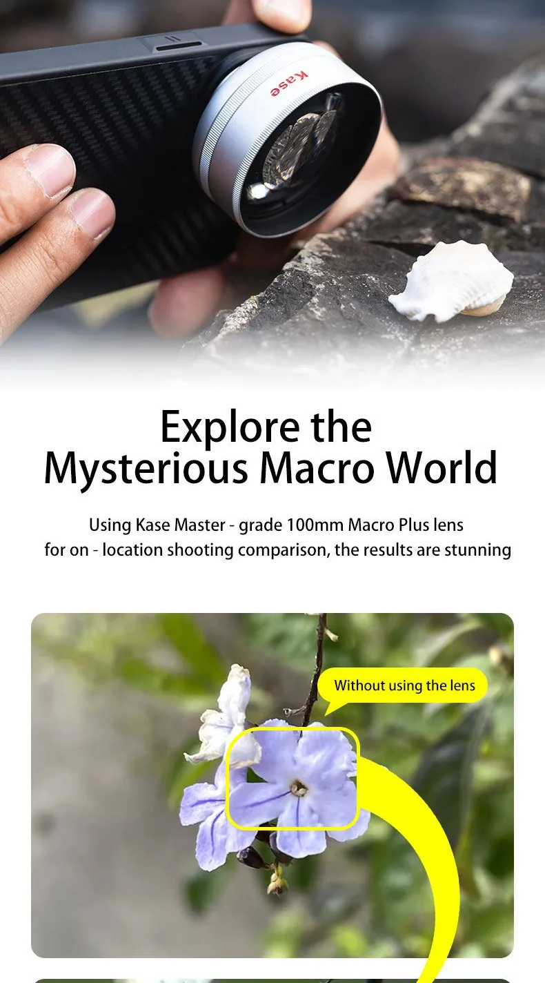 Kase Master Macro Plus เลนส์มาโครสมาร์ทโฟน ความยาวโฟกัสยาว 45-85 mm ...