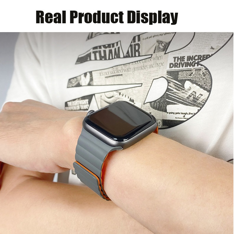 Magnetic loop For i Watch Strap Soft Silicone watch strap Series11 10 9 ...
