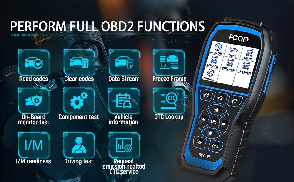 Fcar F506 PRO เครื่องสแกนรถบรรทุก เครื่องอ่านโค้ด ลบโค้ดผิด DPF Regen ...