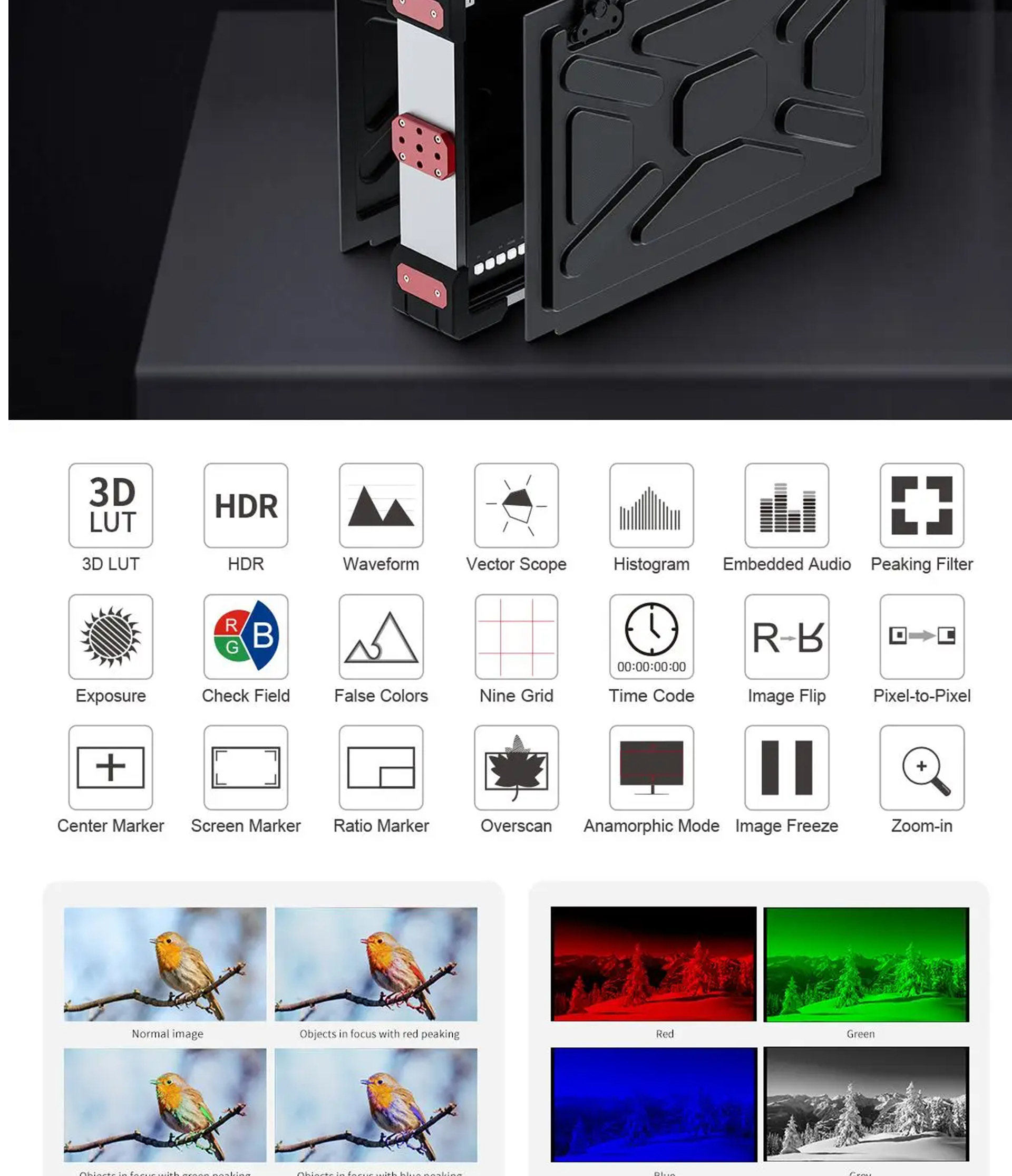 Feelworld PS101 Triple 10.1 นิ้วแนวตั้ง Dispaly Carry-on Monitor ความ ...