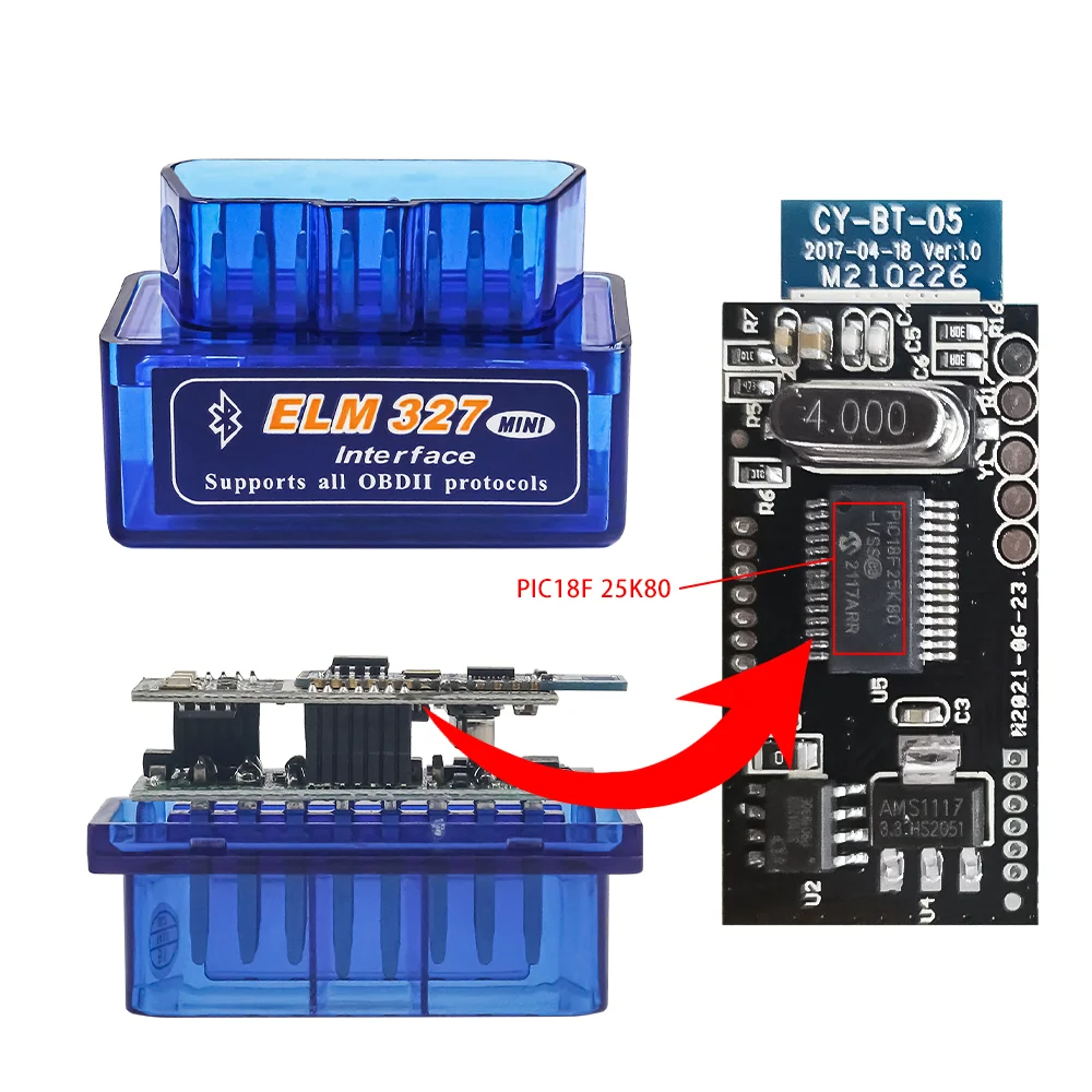 2pcb PIC18F25K80 ELM327 V1.5 บลูทูธ 5.1 สําหรับ IOS Android PC ...