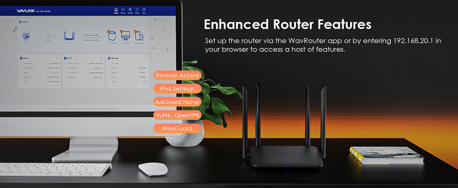 Wavlink BE3600 Wi-Fi 7 Router, Dual Band Gaming Router พร้อม MLO, 4096 ...