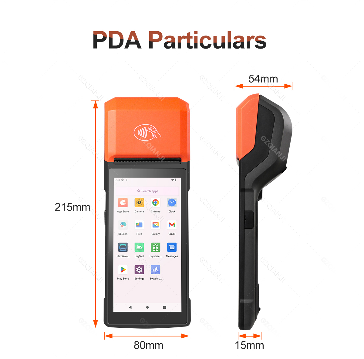 PDA POS เทอร์มินัล พิมพ์ใบเสร็จ หน่วยความจำขนาดใหญ่ รองรับ Loyverse POS ...