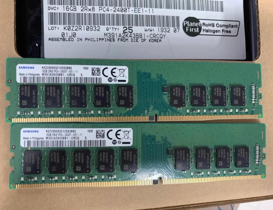 เซิร์ฟเวอร์ Memory Strip 16G 2400MHz ECC RAM 2RX8 PC4-2400T-EE1 UECC ...