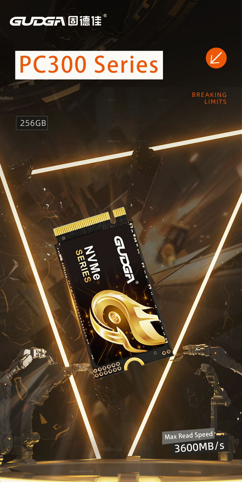 Gudga M.2 NVME PCIE Gen4.0*4 SSD 256GB ไดรฟ์ Solid State ภายใน M2 NVME ...
