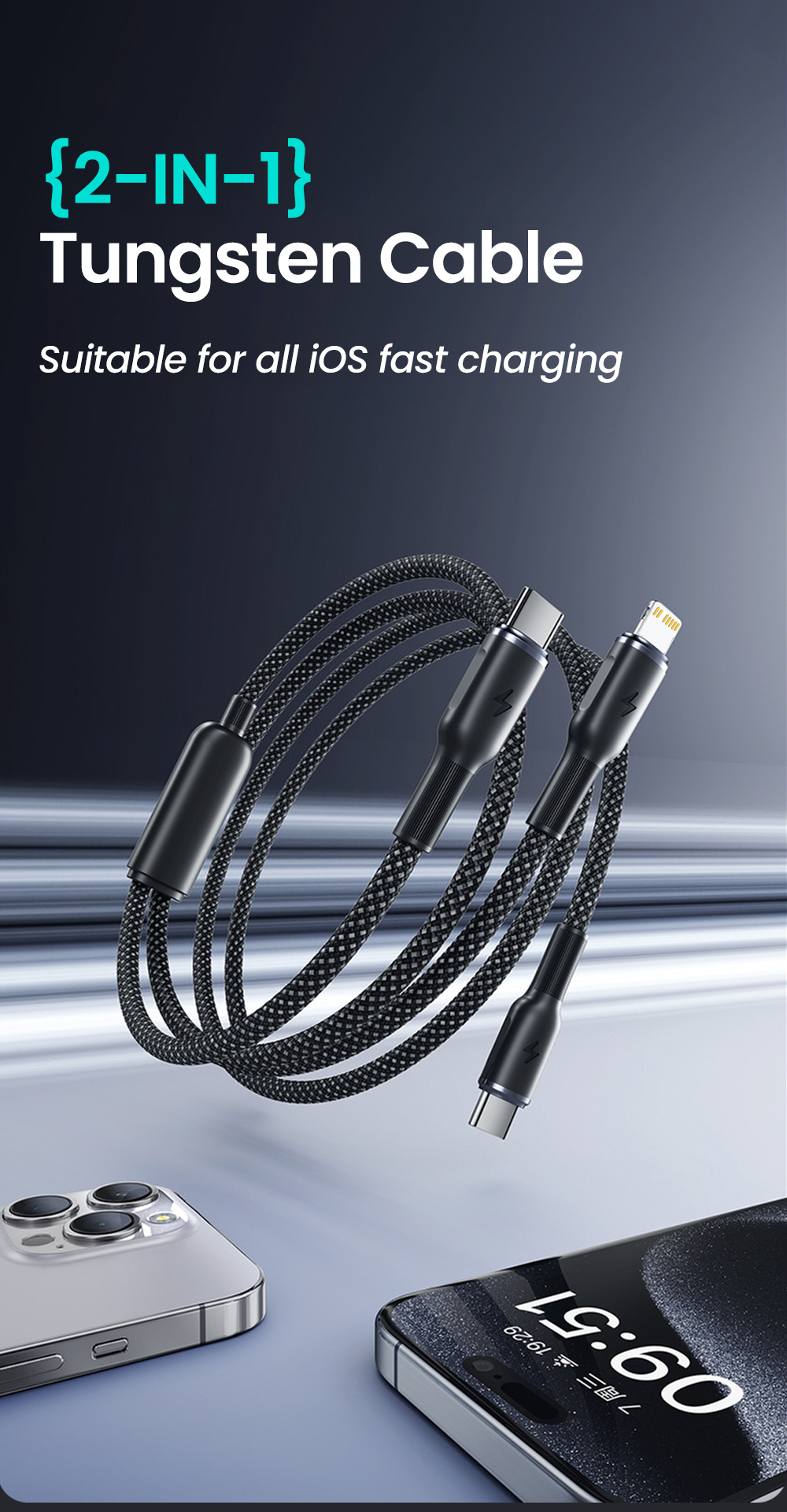 Twitch 1.5M 2 in 1 240W ชาร์จเร็วสุดประเภท C ถึง Type C PD Cable สาย ...