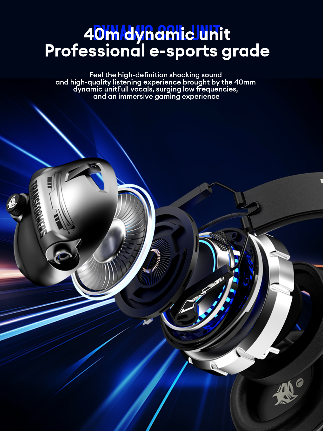 Transformers TF-G03 หูฟังไร้สายบลูทูธ Latency ต่ําลดเสียงรบกวนชุดหูฟัง ...