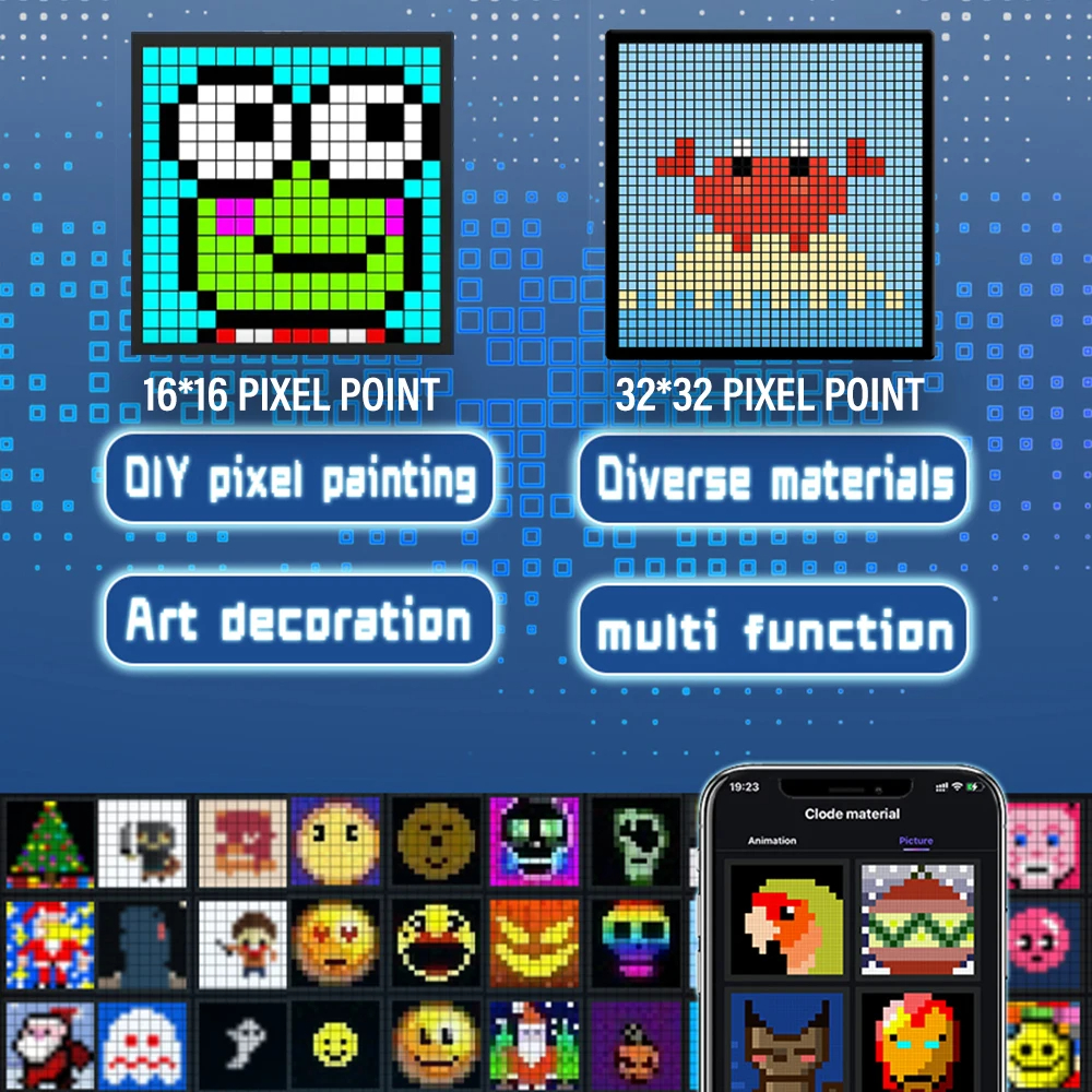 Led Matrix Pixel Display สมาร์ทหน้าจอ APP ควบคุมโปรแกรม Night Light ...