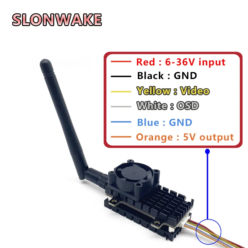 Over 20Km Range 5.8 Ghz 2W FPV VTX เครื่องส่งสัญญาณวิดีโอภาพไร้สาย 5.8G ...