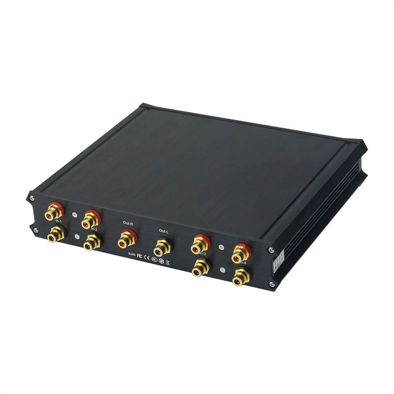 Fv4 สีดํา 4 ช่องสัญญาณอินพุต Switcher HiFi Lossless ALPS สวิทช์ Passive ...