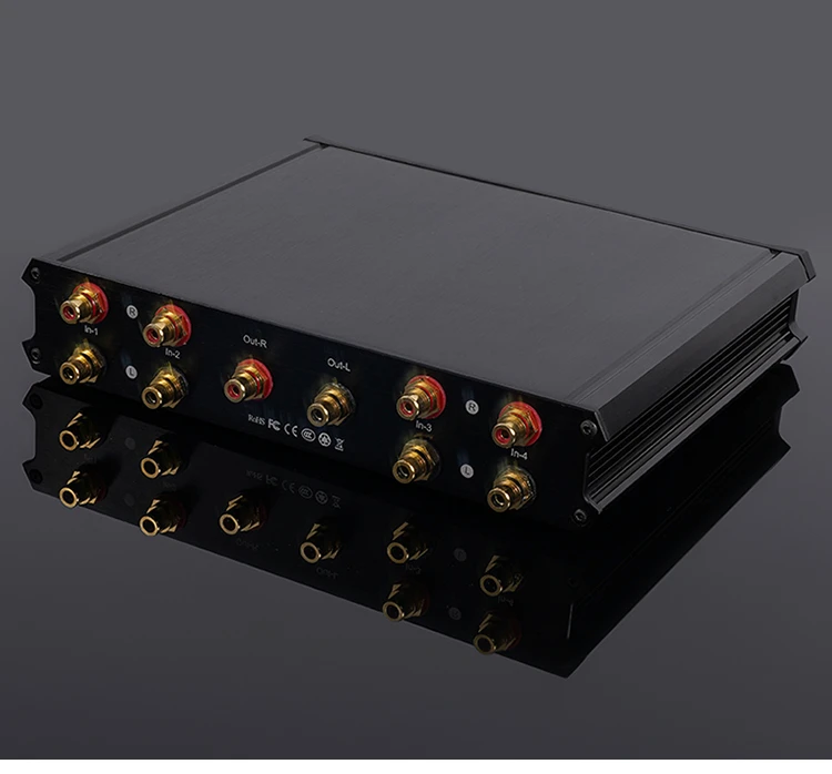 Fv4 สีดํา 4 ช่องสัญญาณอินพุต Switcher HiFi Lossless ALPS สวิทช์ Passive ...