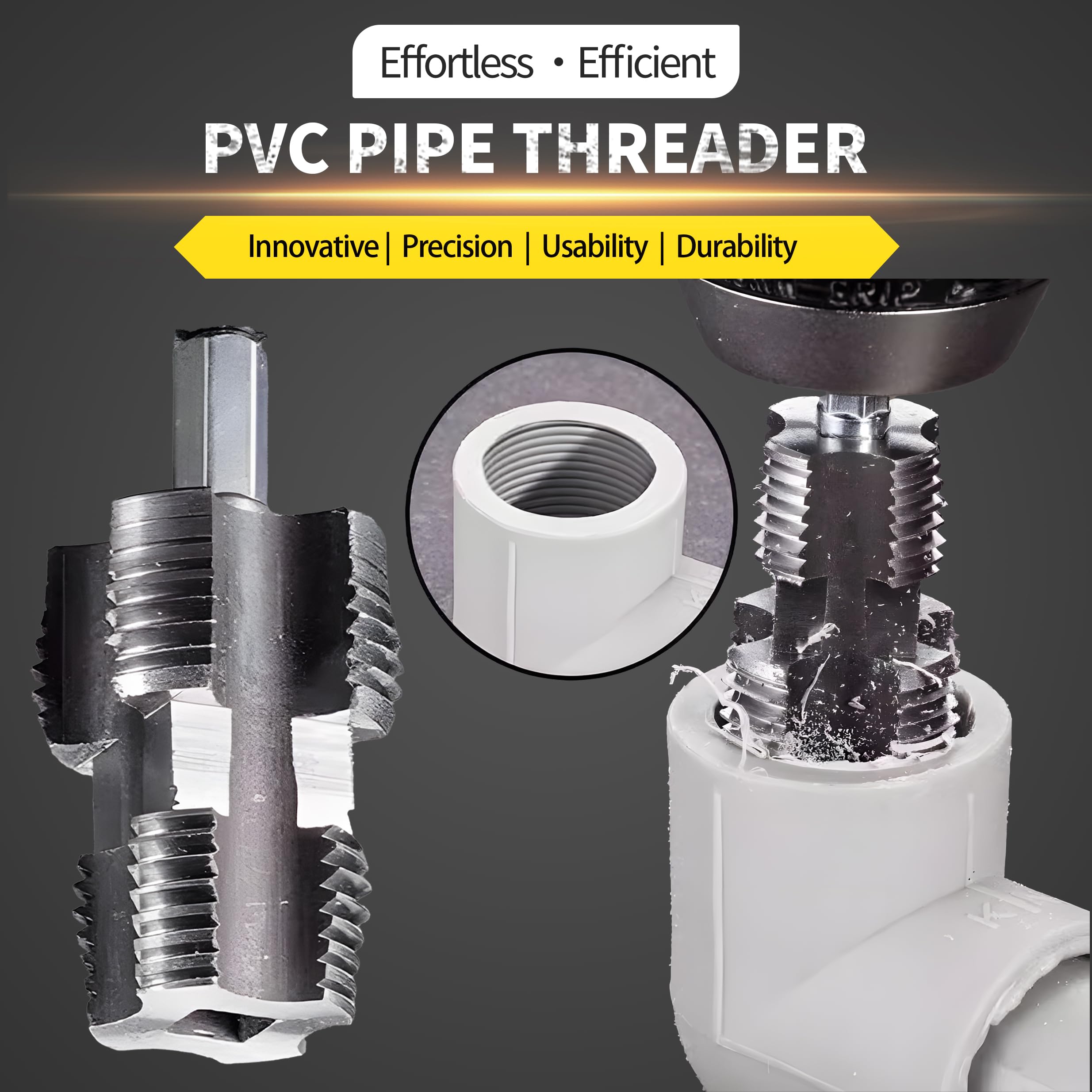 4/6 จุด PRP ท่อน้ำเจาะรูในท่อ PVC เกลียวท่อ เครื่องมือร้อยท่อ เหมาะ ...
