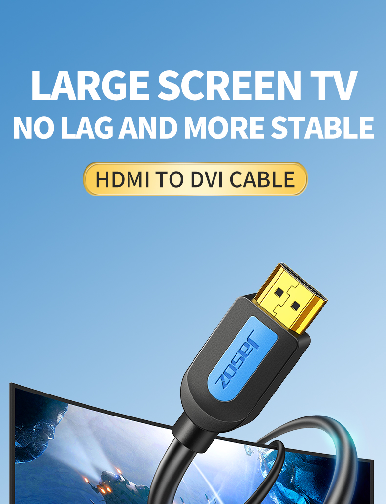 Jasoz HDMI to DVI Cable Bi-Directional DVI-D 24+1 Support Compatible ...