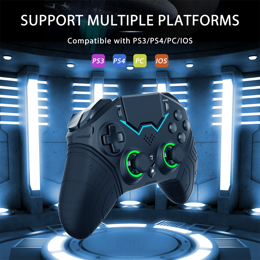6121 NE Controller สําหรับ PS4 PS3 iPhone ไร้สายบลูทูธ Gamepad รีโมท ...