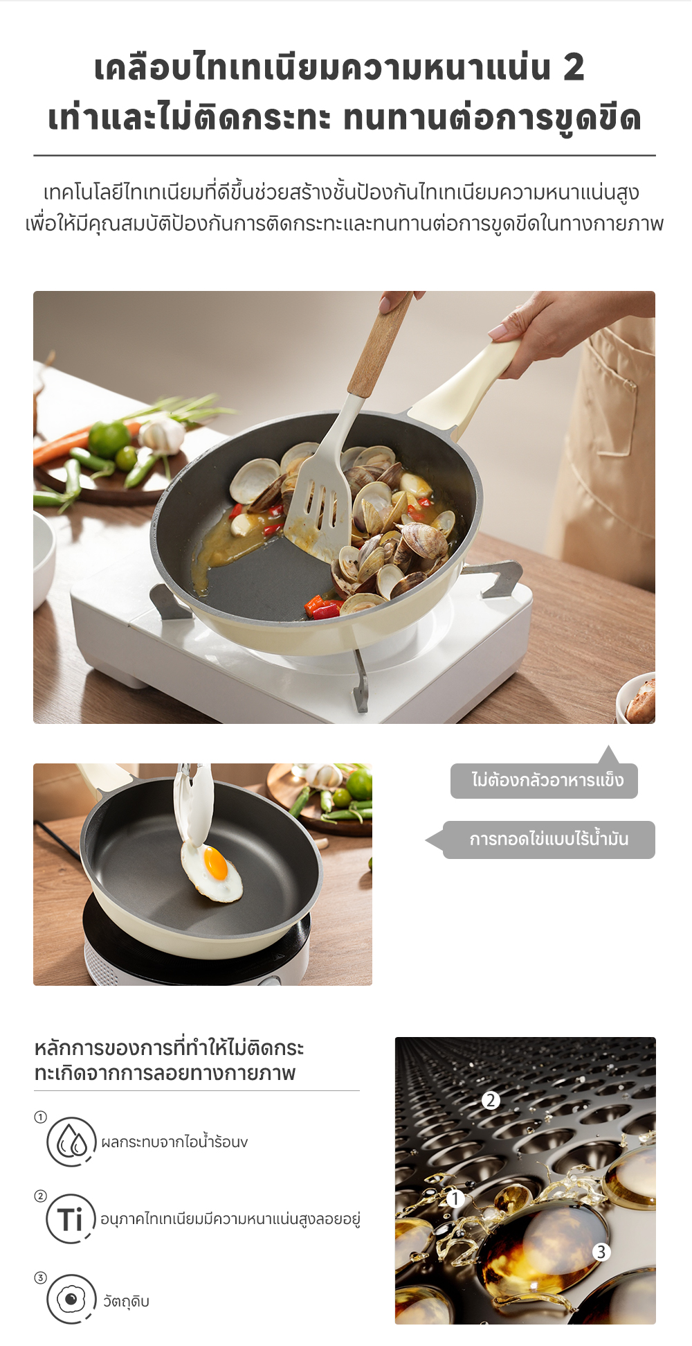 Simplus x INSSA กระทะ กระทะทรงแบน 26 ซม. เคลือบไทเทเนียมไม่ติดกระทะ ...
