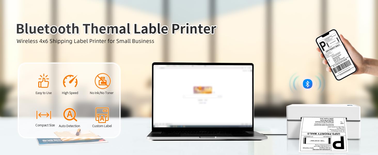 Flashlabel Y812 เครื่องพิมพ์ฉลากความร้อนบลูทู ธ, เครื่องพิมพ์ฉลากการจัด ...