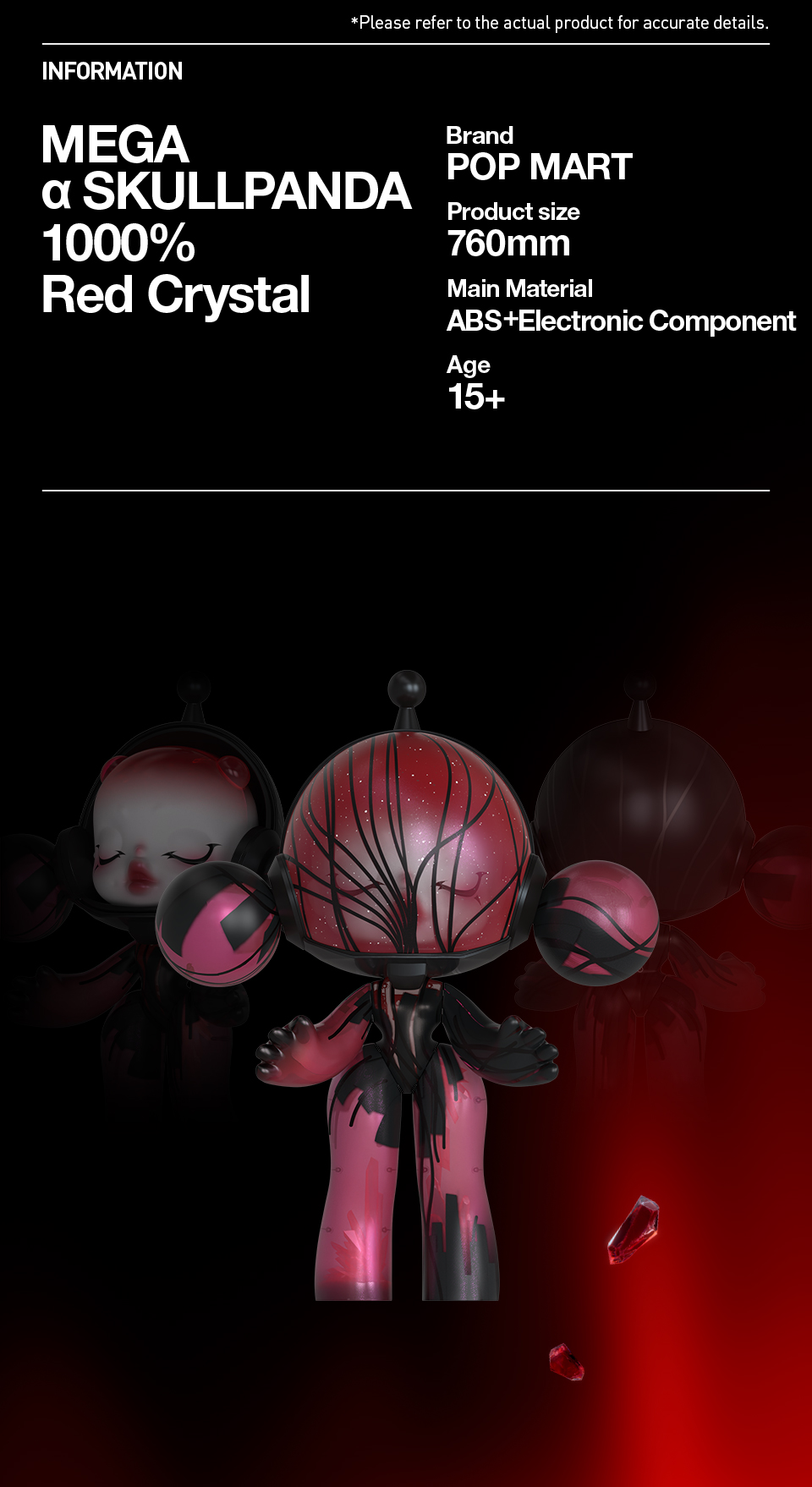 MEGA a SKULLPANDA1000%Red Crystal限定1300体 キャラクター