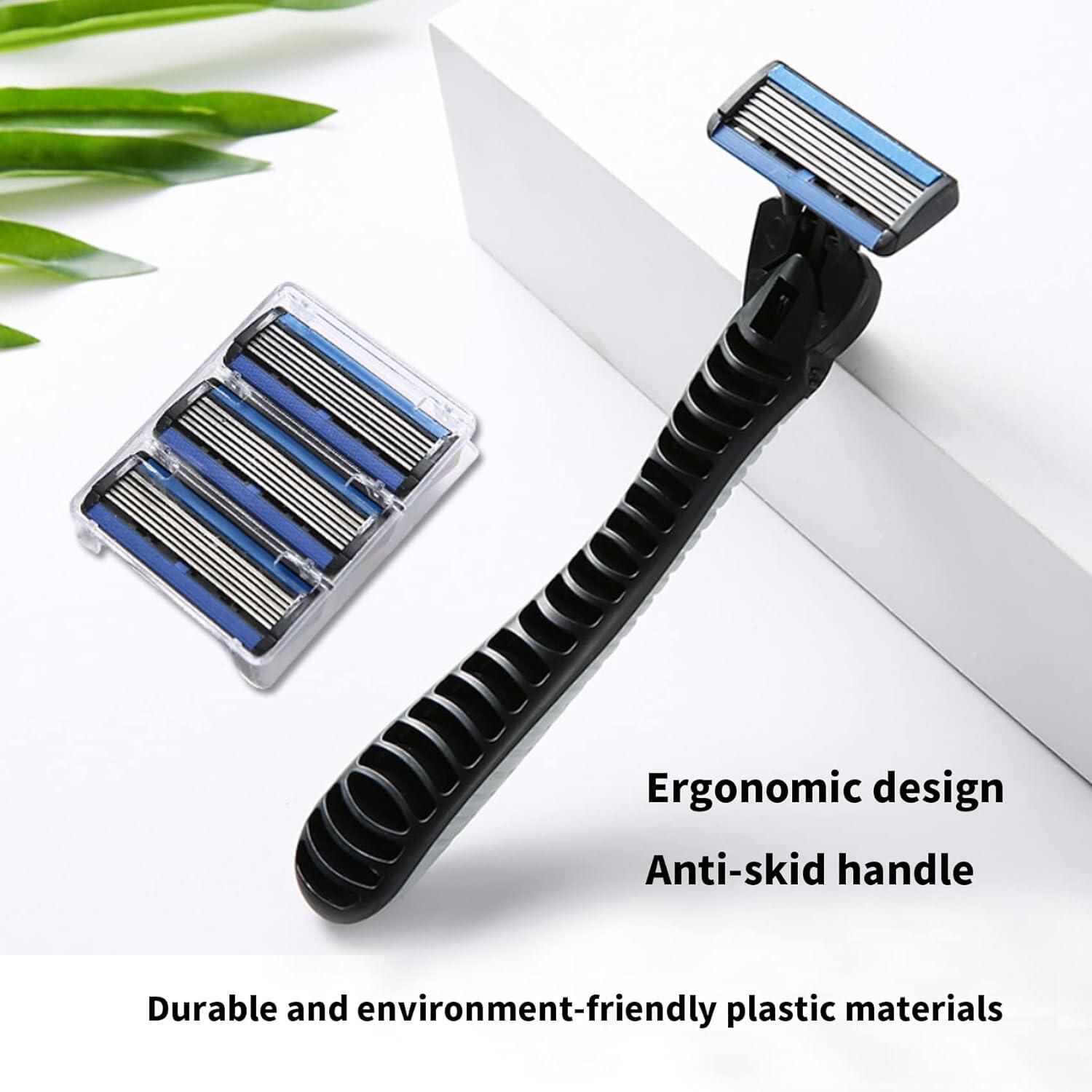 Razor Classic มีใบมีดตัด 6 ชั้น สำหรับการโกนหนวดของผู้ชายและการกำจัดขน ...