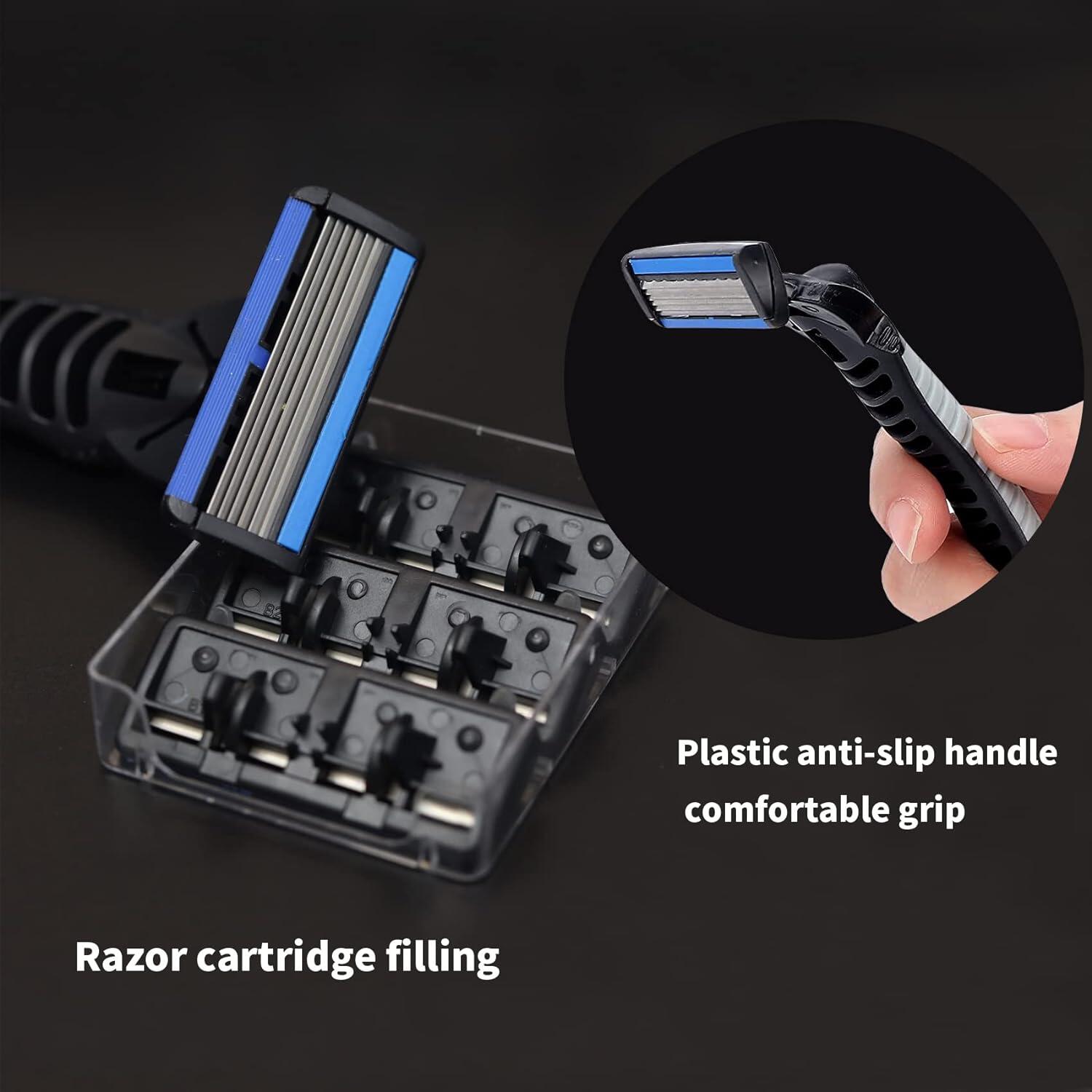 Razor Classic มีใบมีดตัด 6 ชั้น สำหรับการโกนหนวดของผู้ชายและการกำจัดขน ...