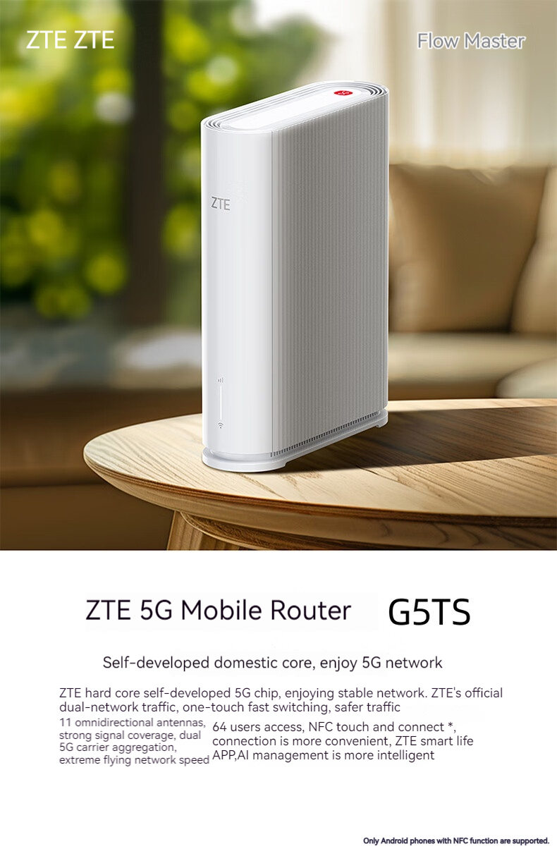 ZTE G5TS 5G Mobile Router CPE แบบพกพา WiFi 6 การ์ดฟรีการ์ดเครือข่ายแบบ ...