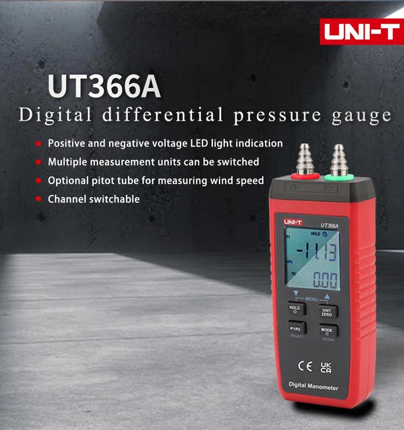 Uni-t UT366A Manometer การวัดความแตกต่างของความดันพื้นผิวดิจิตอลความ ...