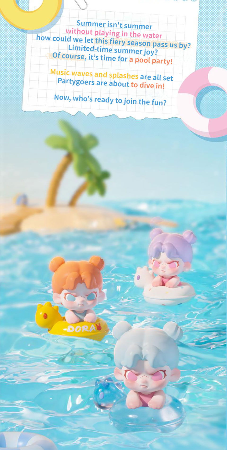TNTSPACE Pool party Mini Series Blind Box FIGURES (5 pcs in 1 box ...