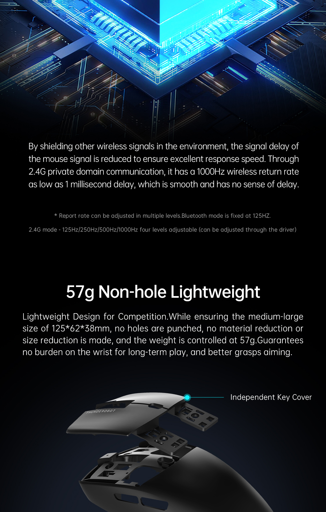 Thunderobot ML6 Pro PE Edition เมาส์เกมมิ่ง Tri-Mode PAW3311 อัตราการ ...