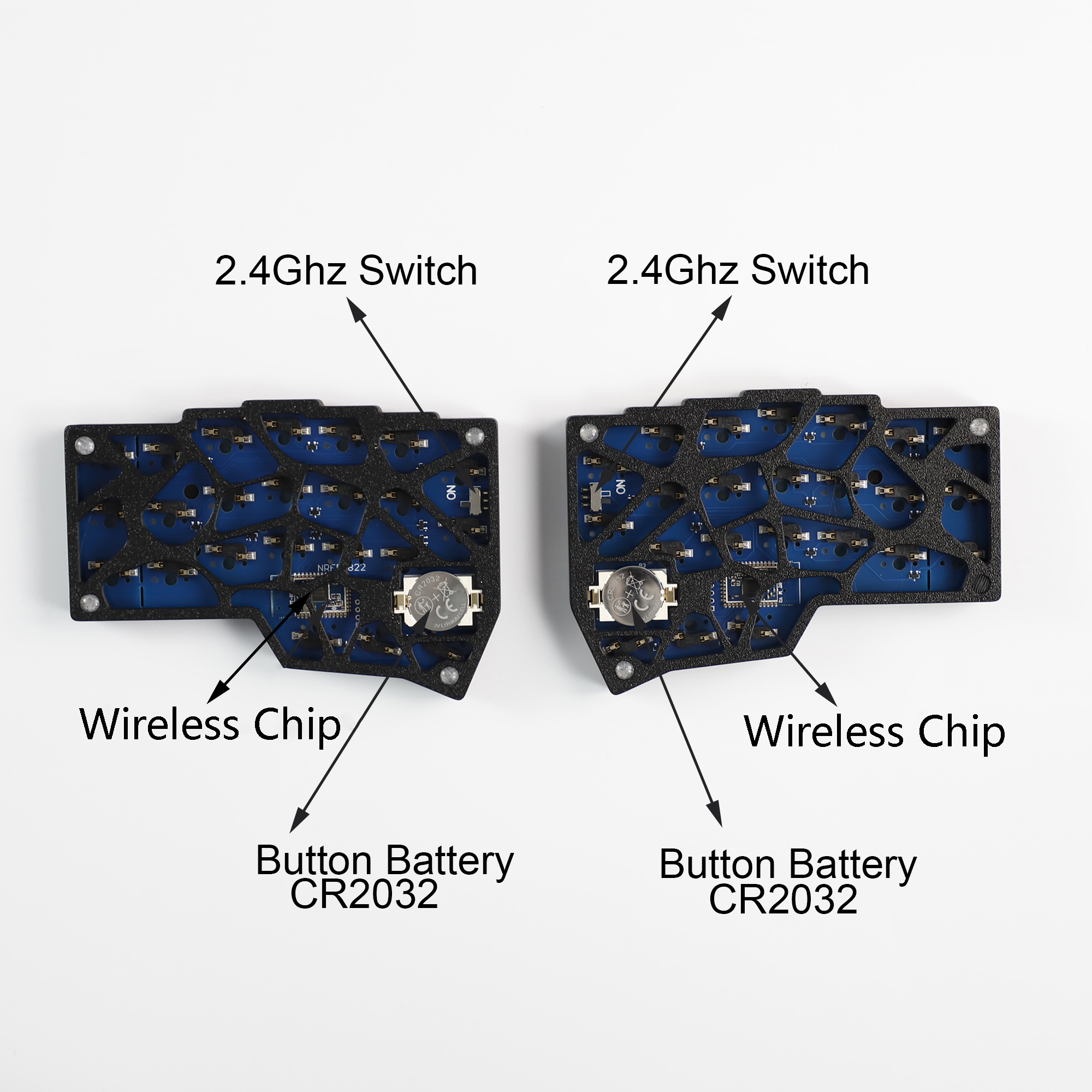 YMDK 2.4 Ghz Wireless Split Corne V4.1 46 Ergonomic Hotswappable 40% ...