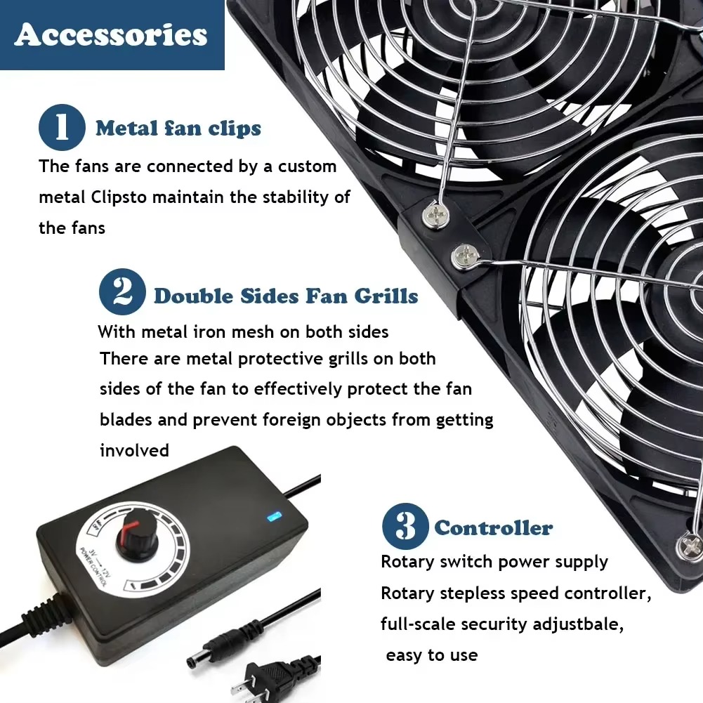 Nocclili พัดลมดูดอากาศ USB Exhaust Fan Speed Controller 3000RPM High ...
