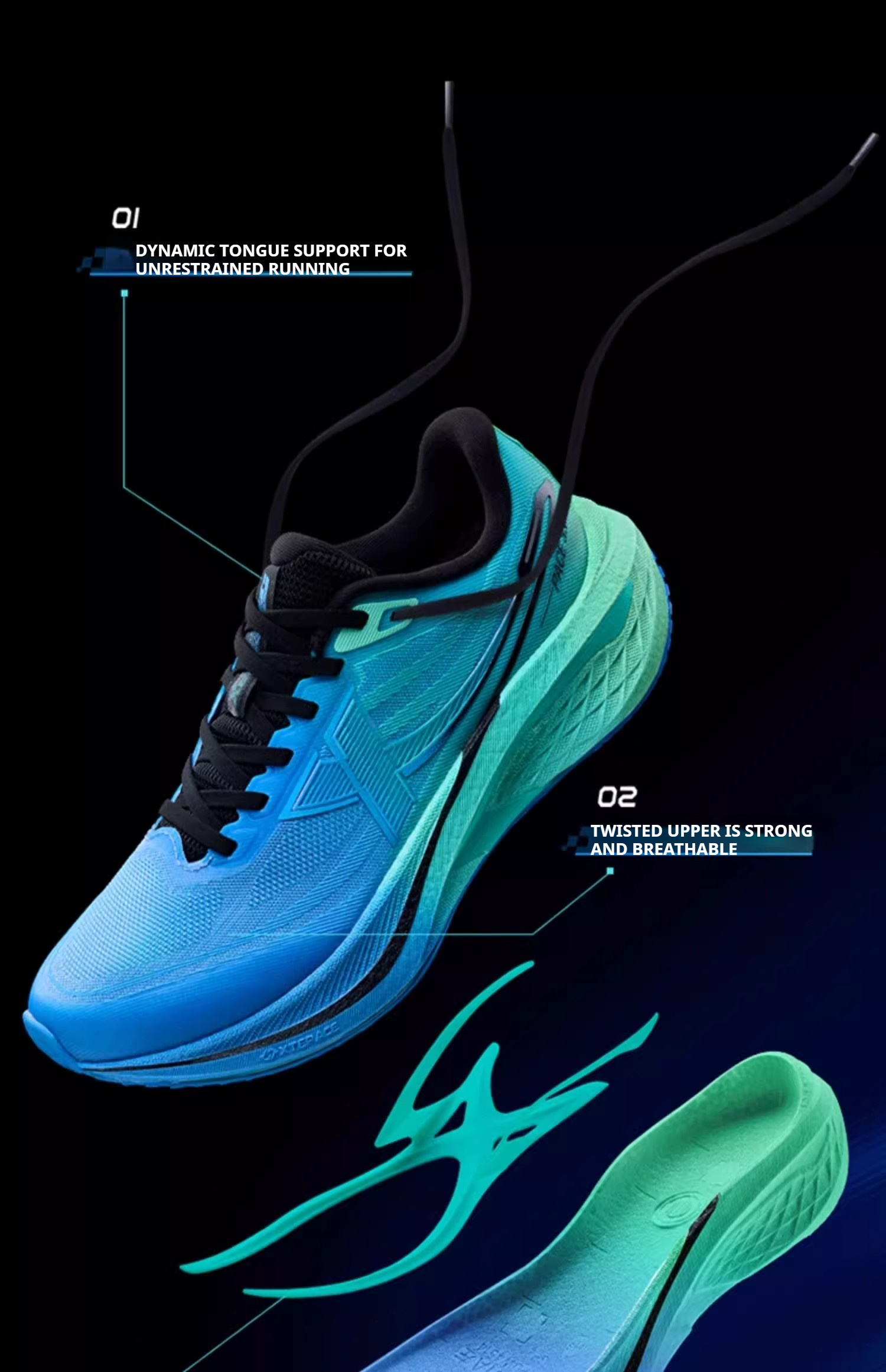 【xtep】Five Speed 3.0丨Pace 5 Speed training shoes แผ่นไนลอนพันรอบ 270 ...