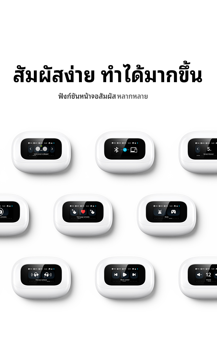 UGREEN Clipbuds Magic หูฟังบลูทูธคลิปหนีบ หน้าจอสัมผัสอัจฉริยะ Bluetooth 5.4 ความหน่วงต่ำ ใช้งานได้นาน 30 ชั่วโมง กันน้ำระดับ IPX5