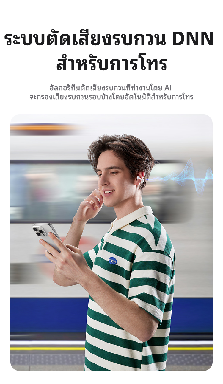 UGREEN Clipbuds Magic หูฟังบลูทูธคลิปหนีบ หน้าจอสัมผัสอัจฉริยะ Bluetooth 5.4 ความหน่วงต่ำ ใช้งานได้นาน 30 ชั่วโมง กันน้ำระดับ IPX5