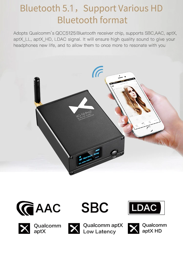 XDuoo XQ50 pro2 เครื่องรับสัญญาณเสียงบลูทูธ Converter QCC5125 Buletooth ...