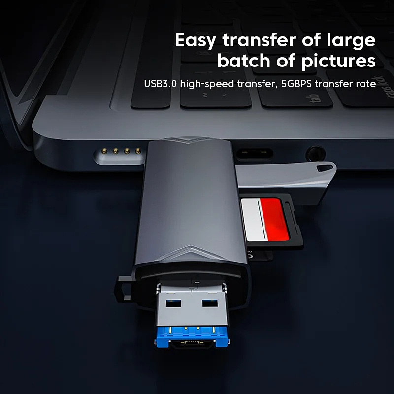 เครื่องอ่านการ์ด Type C 6 in 1 OTG USB3.0 Micro SD Mini อะแดปเตอร์ TF ...